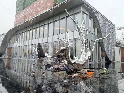 地產(chǎn)景觀(guān)小品浪花不銹鋼雕塑定制